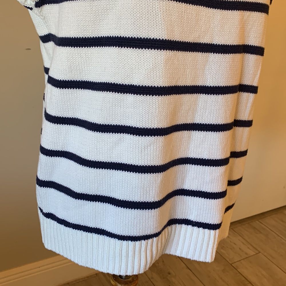 [Tommy Bahama] Navy/White Striped Knit Blouse - Size Small - Picture 3 of 5
